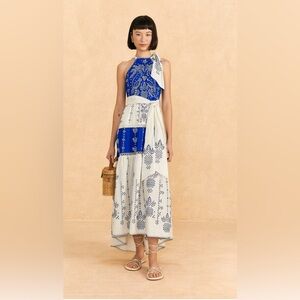Farm Rio Embroidered Jungle Scarf Maxi Dress - size large
